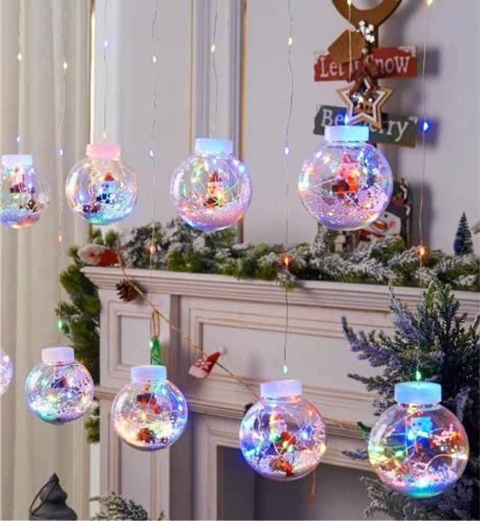 Quace Santa Wish Balls Curtain - Multicolour